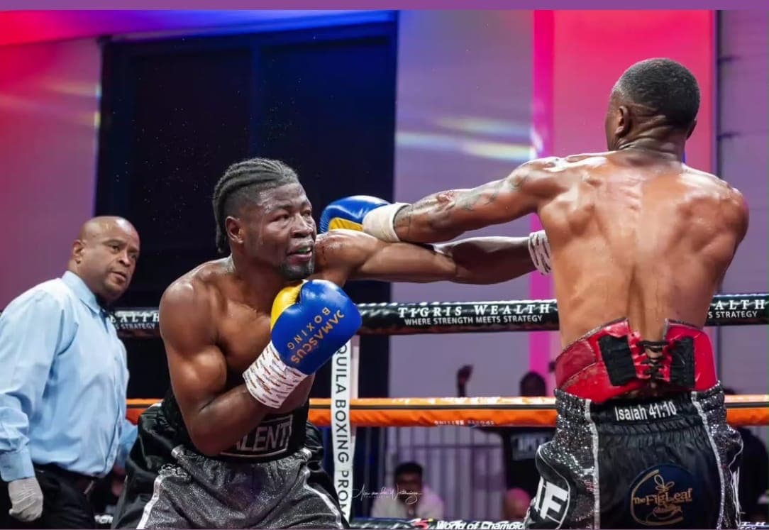 Sbu Zingange lands a jab — Damascus Boxing