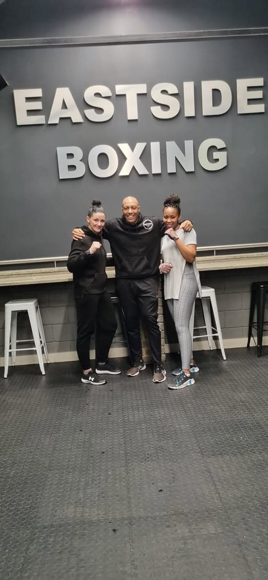 Sbu with members at Eastside Boxing